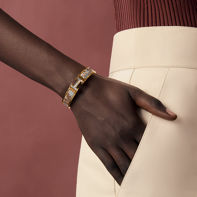 エナメルブレスレット 《クリックH/翼をはためかせて》- ベージュ